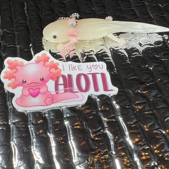 I Like U Alotl Axolotl Crazy Trending WaterProof Single Decor Accent Sticker - Picture 3 of 5